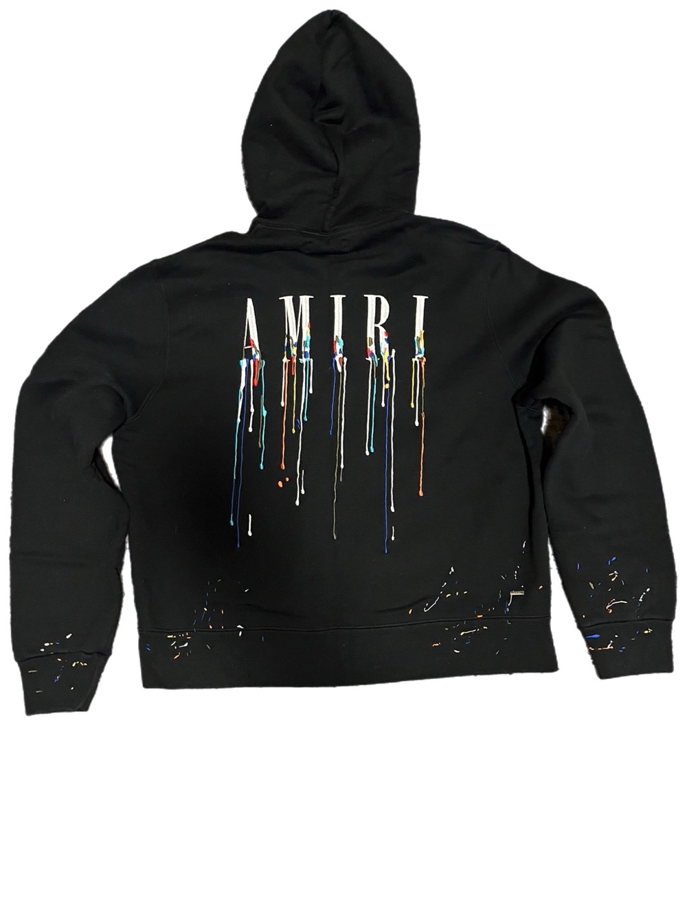 AMIRI Black Hoodie with Multicolor Drip Logo